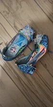 Disney-zapatos de cristal de Frozen para niñas, sandalias con nudo mariposa y tacón alto para fiesta de verano