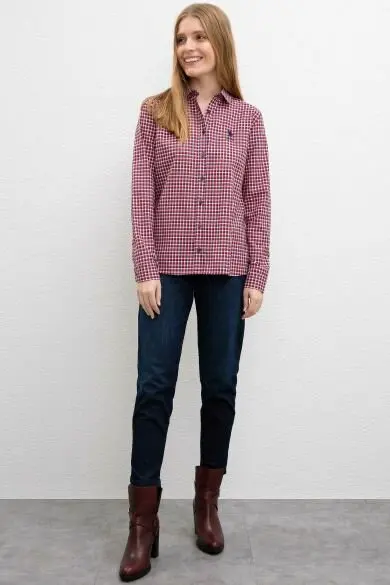 U.S. POLO ASSN. Красная рубашка слим