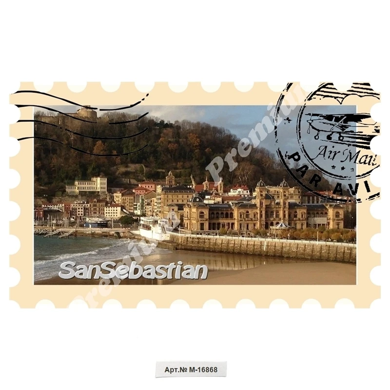 Сан-Себастьян Испания Сувенирный подарочный магнит | Дом и сад