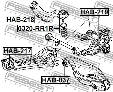 Сайленблок задней подвески HONDA ELYSION RR1/RR2/RR3/RR4/RR5/RR6