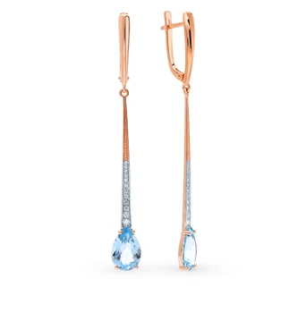 

Gold earrings with Topaz and cubic zirconia sunlight sample 585