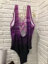 Women Swimsuit Cross-Back Plavky Sexy Push-Up One-Piece Beach Mujer Mayo Gradient Print