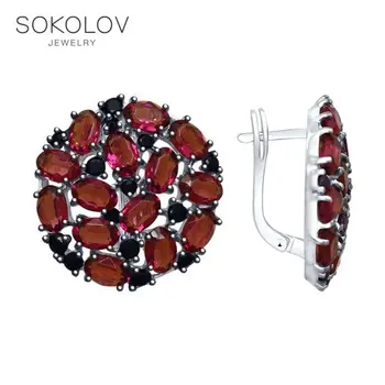 

SOKOLOV rings of silver with Swarovski crystals and cubic zirconia fashion jewelry 925 women's male, long drop earringswwith stoneswwith stoneswith stones, long earrings