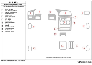 

Interior lining for Kia Sportage 1998-2000. Set L983.
