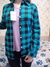 Plaid Shirt Outerwear Top Cotton Blouse Long-Sleeve Slim Female Autumn Winter And