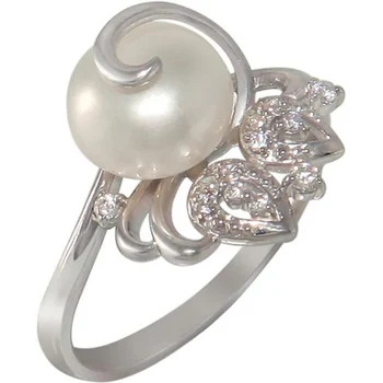 

Esthete ring with pearls and cubic zirconia