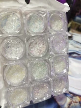 12 unids/set uñas polvo escamas iridiscentes lentejuelas oro plata Super brillante lentejuelas uñas artísticas manicura Decoración