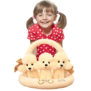 

Poddle Plush Puppies Dog Stuffed Animals Bulk Party Favor, White 11.8 x11.8 Inch, Basket Pack of 3, Kids Children Xmas Gifts