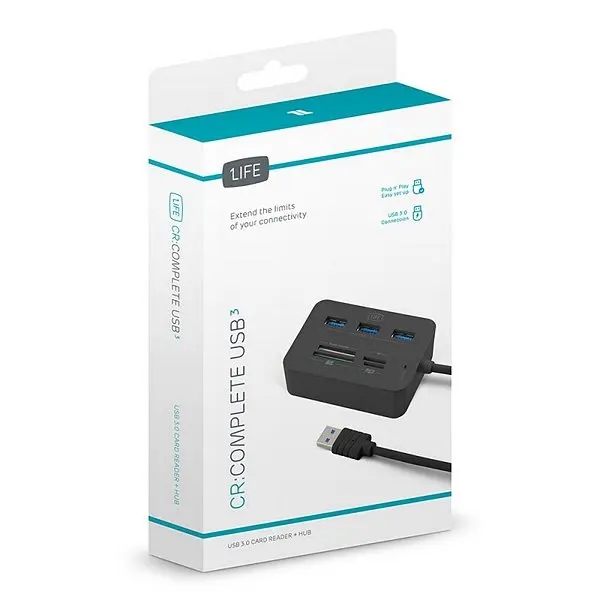Кард-ридер 1LIFE 1IFECRCOMP3 USB 3,0 черный