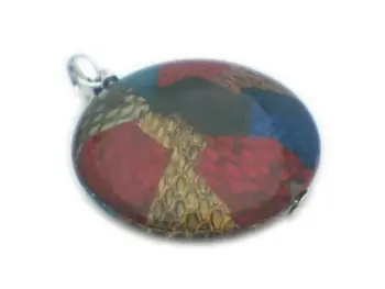 

Round snake skin pendant