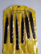 6 unids/set pinzas ESD 10-15 seguro Anti-estática de acero inoxidable de soldadura pinzas las herramientas para Estación de soldadura con bolsa
