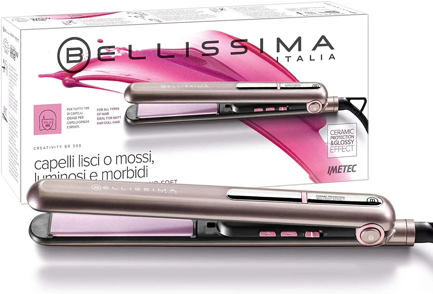 Bellissima Plancha Ancha Profesional para el Pelo B9 300 Plancha con  Revestimiento de Cerámica 230º con Placas Basculantes, para Cabellos Lisos  u Ondulados|Planchas de pelo| - AliExpress