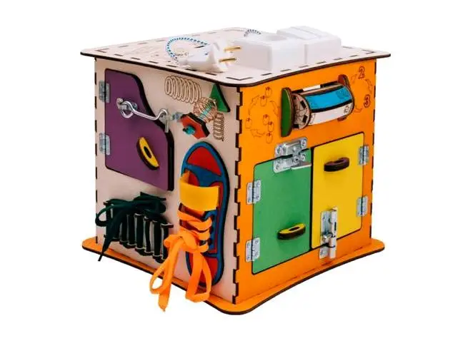 Развивающий куб Бизиборд с электрикой ЭLen Toys, ЭК-019