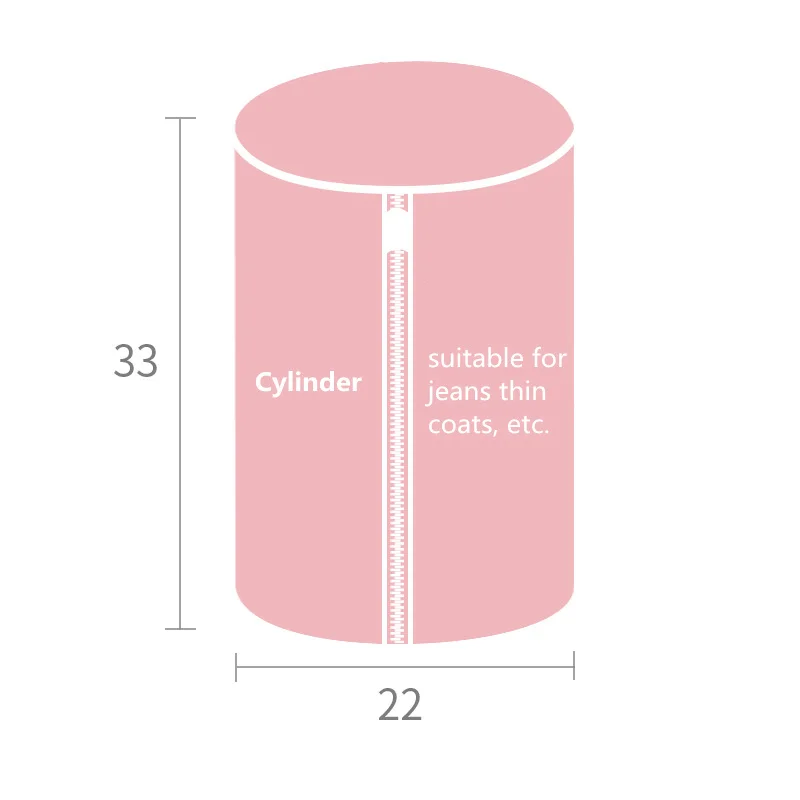Cylinder Одежда из полиэстера свитер стиральная сумка на молнии сетка органайзер для нижнего белья мешки для стирки белья розовая складная корзина для белья для бюстгальтера - Цвет: Cylinder