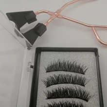 Pestañas postizas magnéticas 3D, 5 imanes, 4 pares, hechas a mano, naturales, de visón Artificial, con pinzas