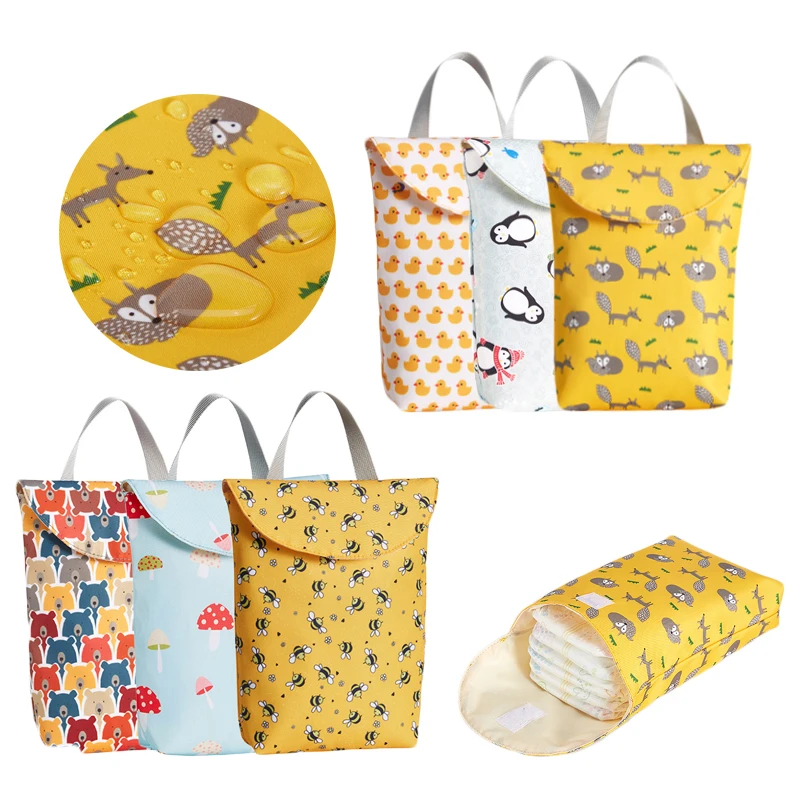 

Multifunctional Baby Diaper Organizer Reusable Waterproof Fashion Prints Wet/Dry Bag Mummy Storage Bag Travel Nappy Bag 2019 New