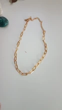 Cadena de eslabones retro para mujer, collar de exageración, gargantilla de oro fashi