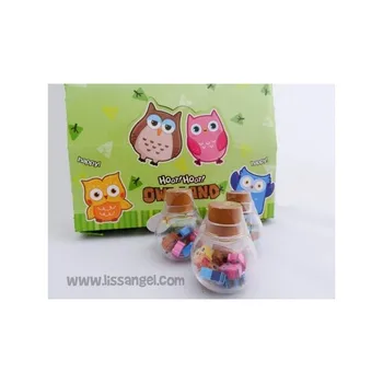 

Pot with Owl Mini Erasers