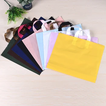 

New Arrive Plastic Bags with Handles Retail Clothing Shopping Bags Reusable Grocery Bags Boutique Gift Bags Take Out Bags