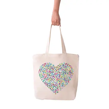 

Angemiel Bag Big Leaf Pattern Heart Shopping Beach Tote Bag