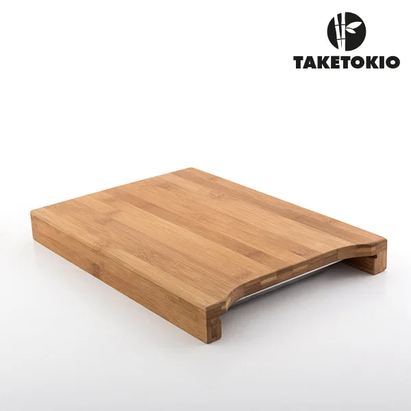 Бамбуковая разделочная доска с лотком TakeTokio