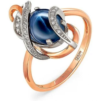 

Kabarovsky ring with sapphire and diamonds in red gold