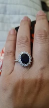 Anillo de princesa de circón azul transparente para mujer, joya de compromiso para fiesta, joyería exquisita, decoración para novia
