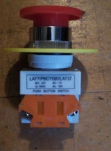 Interruptor de botón de parada de emergencia, equipo de elevación, bloqueo automático, tapa roja tipo seta 1NO 1NC DPST, CA 660V 10A