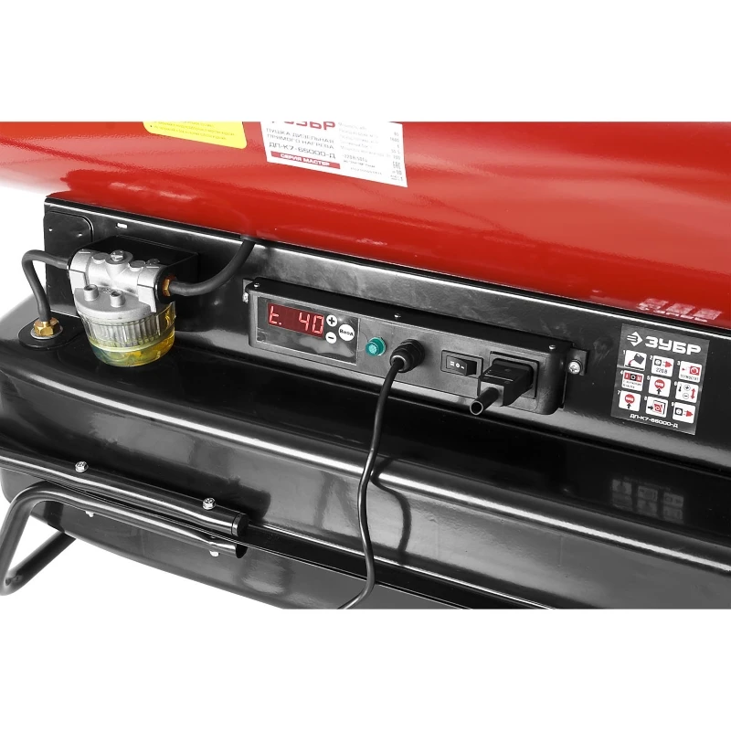 DP-K7-65000-D Пушка ЗУБР "МАСТЕР" дизельная тепловая, 220В, 65,0кВт, 1600 м.куб/час, 55,5л, 6,0кг/ч, дисплей, подкл. внешн термост, продувка, датчик уровня топлива