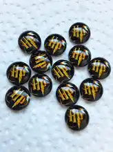 12mm 20 piezas cabujón de cristal con foto camafeo redondo conjunto hecho a mano las Bases configuración azul