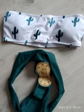 Swimsuit Micro Bikini Push-Up HOHL Beach-Bathers Women Biquini Cactus-Print Sexy