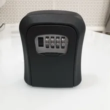 Caja de bloqueo de llave MOOL, caja de seguridad de llave de aleación de aluminio montada en pared, a prueba de agua, caja de bloqueo de llave de combinación de 4 dígitos para interior Outdoo