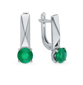 

Silver earrings with agate sunlight sample 925