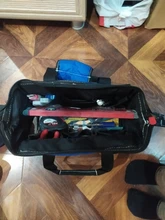 WORKPRO-Bolsa de herramientas de alta resistencia para hombe, organizador de utensilios de 14/15/16 pulgadas de gran capacidad, multibolsa, bandolera