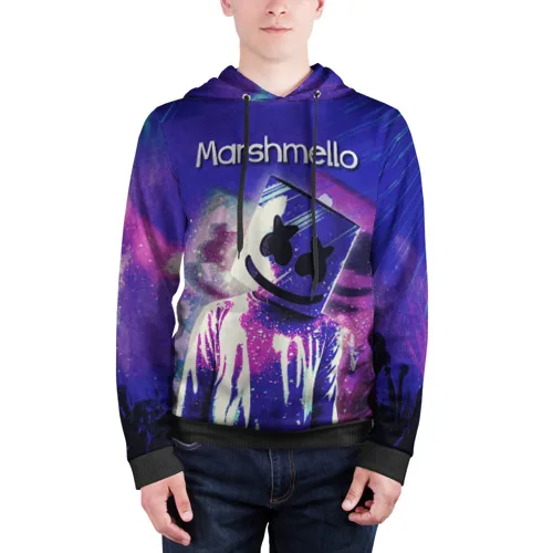 Мужская толстовка 3D Marshmello для мужчин для спорта и отдыха, для путешествий, Спортивный стиль, полуприлегающий силуэт
