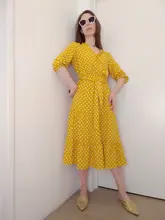 Autumn Winter Dot Bandage Dress Women Casual Ruffles V Neck High Waist Slim Print Long