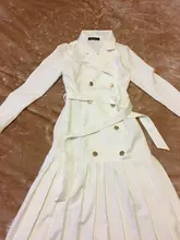 Dress Women Pleated-Belt Patchwork-Bottom Simplee Long-Sleeve Midi Notched Vintage Autumn