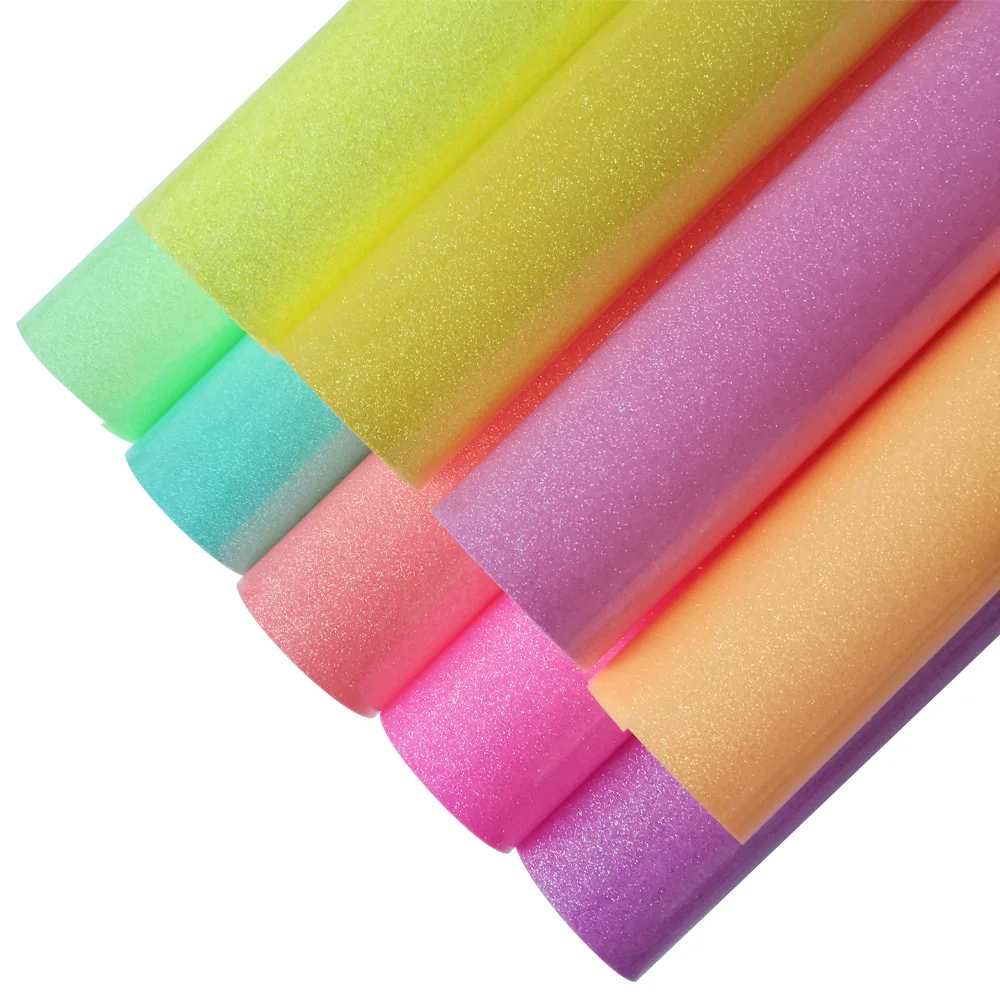 Heat transfer vinyl Heat Transfer Vinyl Glow In The Dark Color Changing Luminous Vinyl Glitter Sheets Htv Film Craft For Tshirt DIY 25x20cm