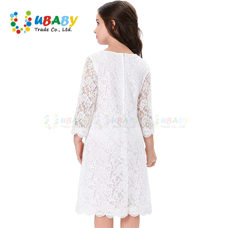 Summer Baby Girls White Wedding Dresses Korean Children Clothing Birthday Party Lace Princess Dress Gilrs Kid