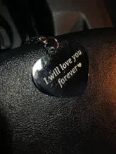 Atoztide-llavero de corazón de acero inoxidable personalizado, Color plateado, Dag, llavero de etiqueta grabado de palabras, regalo de joyería