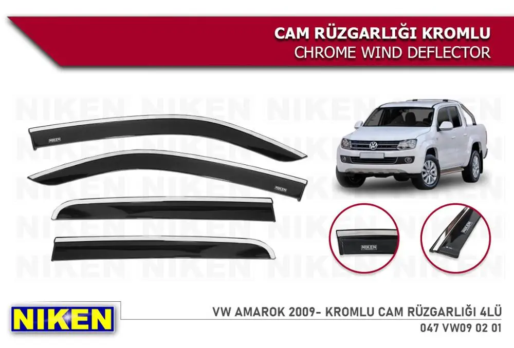 

For Volkswagen Amarok Wind Deflector Chrome Rain Window Visors 2009 2010 2011 2012 2013 2014 2015 2016 2017 2018 2019 2020 4 Pcs