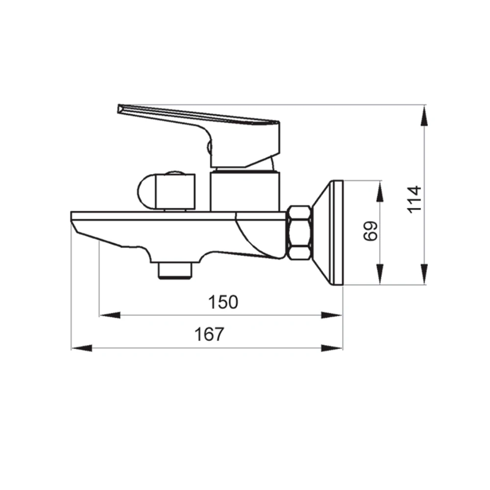 Смеситель для ванны Raiber Zinger R1503 однорычажный