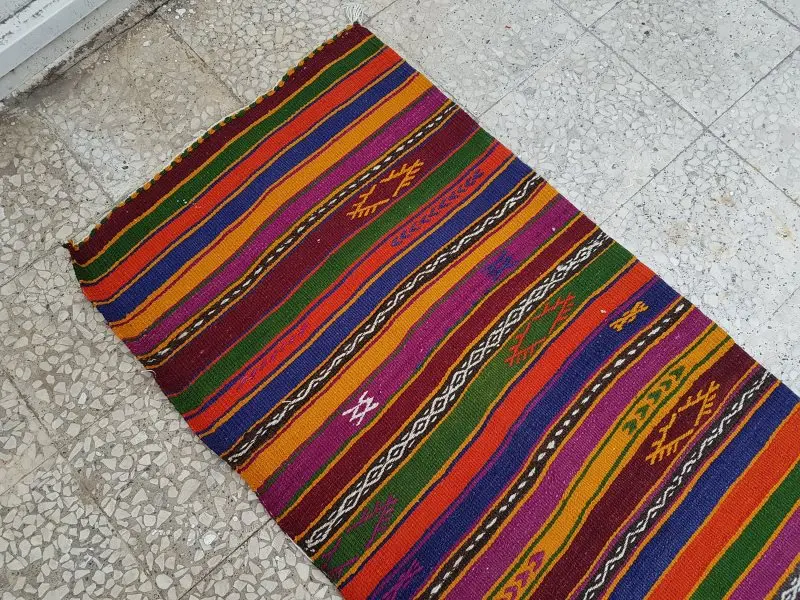 Шерстяные полосатые коврик-Дорожка 2 '3 ''X 16'11''/68x515 см