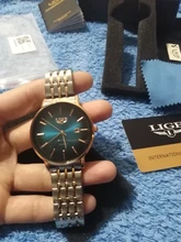 LIGE-Reloj de lujo con correa de acero dorado rosa para mujer, accesorio de pulsera resistente al agua, de marca superior