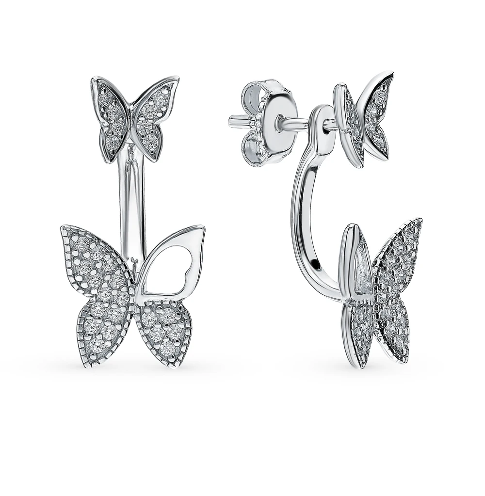 Silver earrings with cubic zirconia sunlight sample 925 |