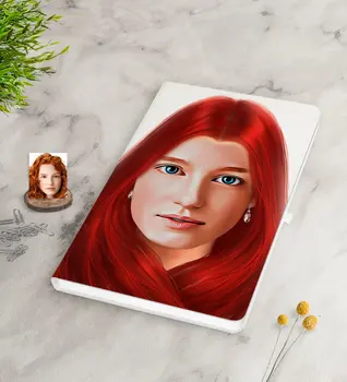 

Personalized Women 'S Artistic Illustration Portrait Design White Notebook-3