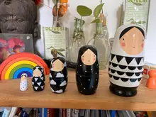Juego de 5 uds. De muñecas rusas de anidación, muñeca Matryoshka de madera pintada a mano M89C
