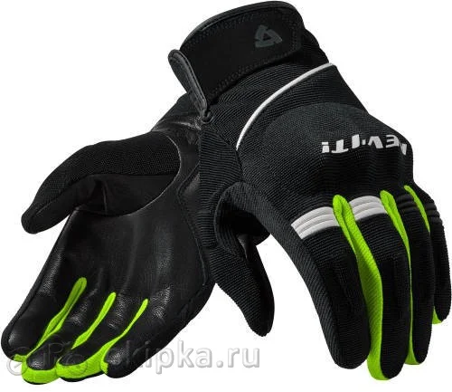Revit Мотоперчатки Mosca, black-neon yellow(M