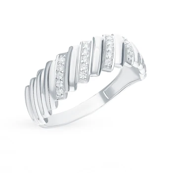 

Silver ring with cubic zirconia sunlight sample 925