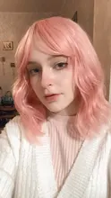 AOSI-Peluca de pelo Natural con flequillo para mujer, cabello corto sintético ondulado, rosa, morado, negro, Bob, fibra resistente al calor, Cosplay, pelucas de Lolita